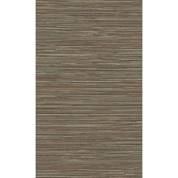 Walls Republic Grasscloth Style Brown and Blue Non-Woven Paste the Wall Textured Wallpaper 57 sq. ft.
