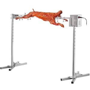 Electric BBQ Rotisserie Kit 45-Watt Automatic Motor 125 lbs. Stainless Steel Pig Lamb Rotisserie Grill for Campfire