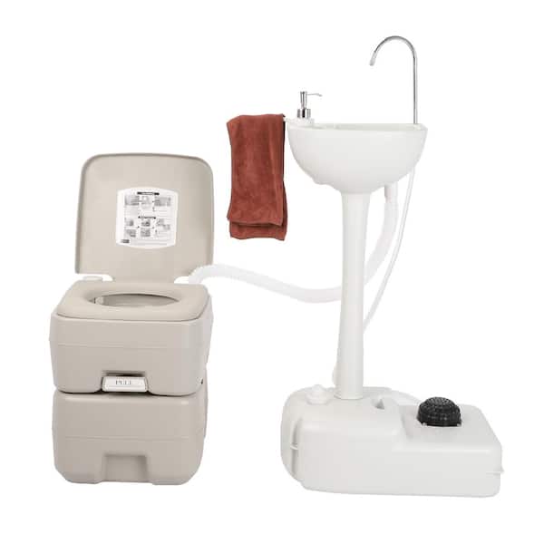 Karl home Portable 19 l White Outdoor Sink Hand Wash Basin with