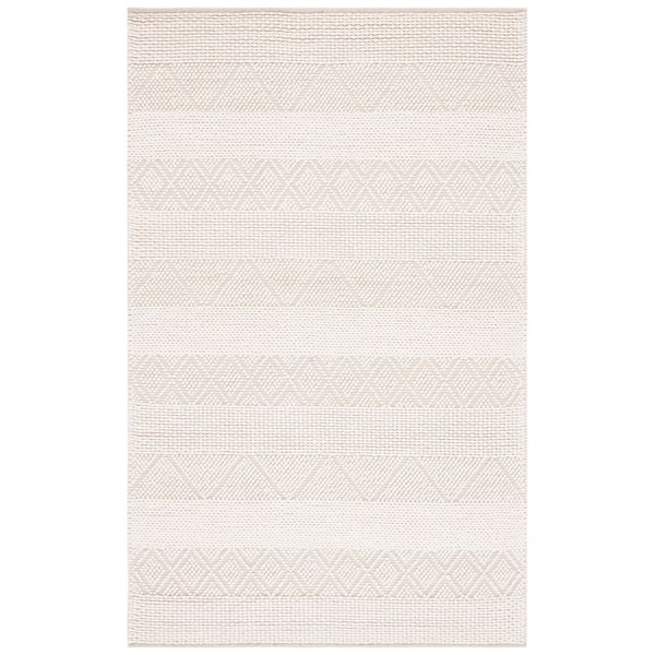 SAFAVIEH Natura 4 ft. x 6 ft. Ivory Diamond Striped Chevron Area Rug ...