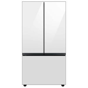 Bespoke 24 cu. ft. 3-Door French Door Smart Refrigerator in White Glass, Counter Depth