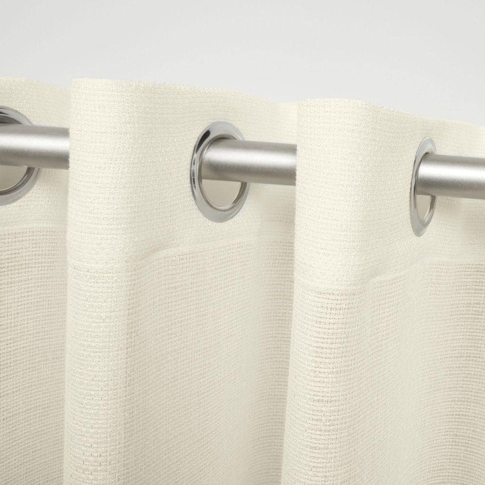 Ivory Semi-Sheer Polyester Grommet Window Panels, 84" x 54"