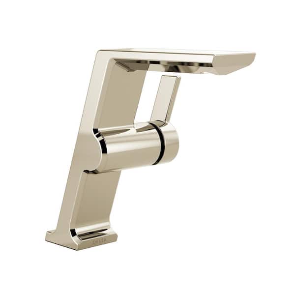 Delta Pivotal Single Handle Single Hole Bathroom Faucet in Lumicoat Polished Nickel