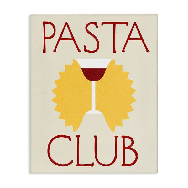 Stupell Industries Pasta Club with Wine by Daphne Polselli Unframed Food Graphic Art Print 20 in. x 16 in.