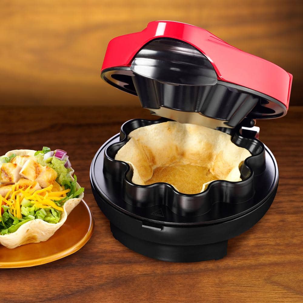 Red Non-Stick Electric Tortilla Bowl Maker