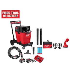 M18 FUEL 12 Gal. Cordless Dual-Battery Wet/Dry Shop Vac Kit w/AIR-TIP 1-1/4 in. - 2-1/2 in. Swiveling Palm Brush Tool