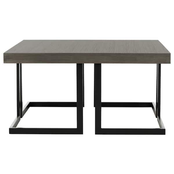 SAFAVIEH Amalya 32 in. Dark Gray/Black Wood Coffee Table