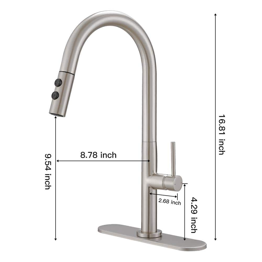 Brushed Nickel High-Arc Pull-Out Spray Kitchen Faucet