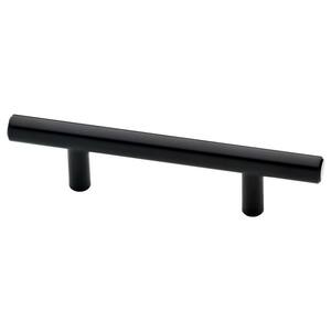 Steel Bar 3 in. (76 mm) Matte Black Cabinet Drawer Pull