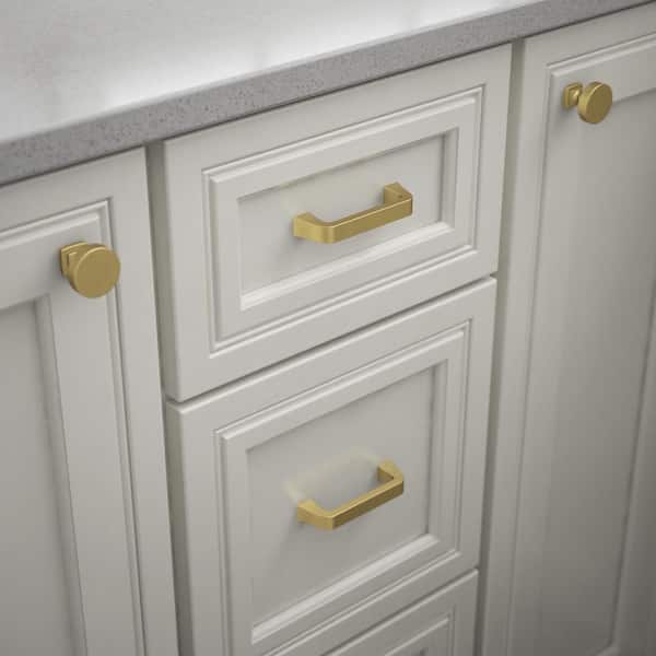 Classic Bell 1-1/4 in. (32 mm) Classic Modern Gold Round Cabinet Knob