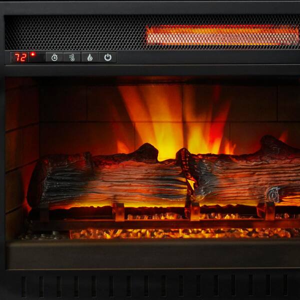 Home Decorators Collection Caufield 54 in. Media Console Infrared Electric  Fireplace in Vintage Warm Oak HDFP54-46 - The Home Depot