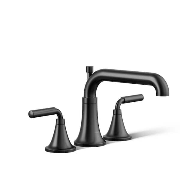 KOHLER Tone 2-Handle Tub Faucet Trim Kit with Diverter Spout in Matte Black