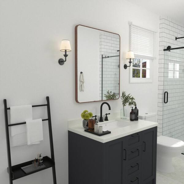 30 in. W x 36 in. H Rectangular Framed Wall Bathroom Vanity Mirror 30 in. W x 36 in. H Rectangular Framed Wall Bathroom Vanity Mirror