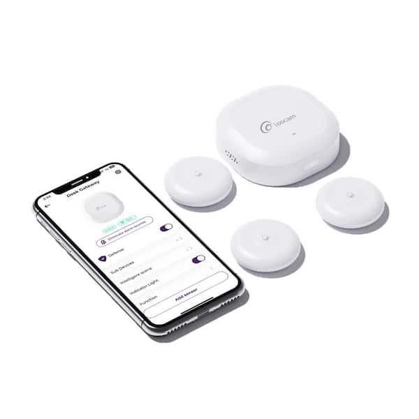 LOOCAM Water Leak Detector 3-Pack and Smart Hub for Home, APP Notification, 2.4G WiFi