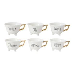 9.5 oz. White Stoneware Tea Cups (Set of 6)