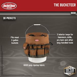 Bucketeer 5 Gal. Bucket Tool Organizer in Brown