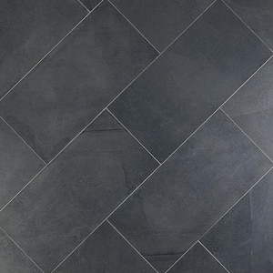 Copley Nero 12 in. x 24 in. x 10mm Matte Stone Look Porcelain Floor and Wall Tile (6-piece / 11.62 sq. ft. / case)