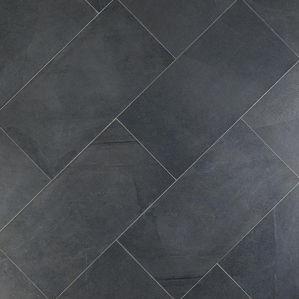 MSI Montauk Black 12 in. x 24 in. Honed Gauged Slate Stone Look Floor and  Wall Tile (10 sq. ft./Case) SMONBLK1224PP - The Home Depot
