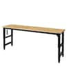 Husky 8 ft. Adjustable Height Solid Wood Top Workbench in Black for ...