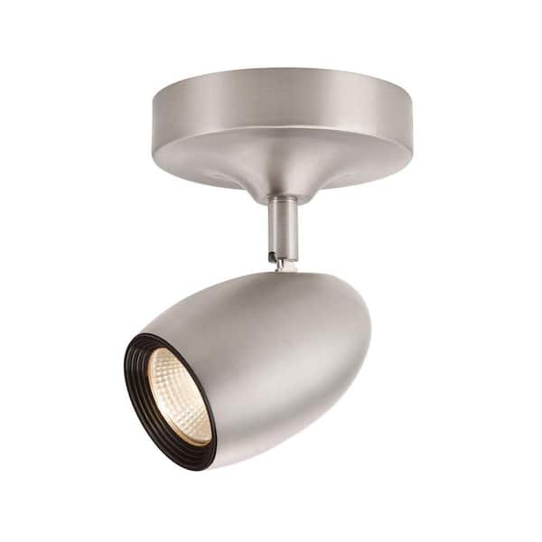 Hampton Bay 1-Light Brushed Nickel LED Dimmable Spot Light with Directional Head