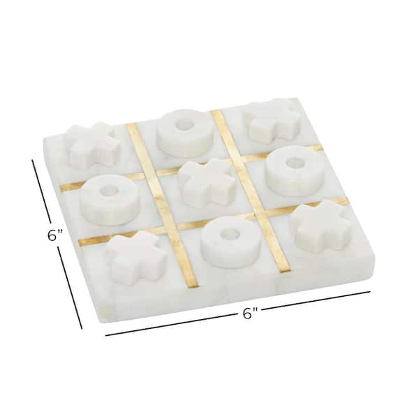 CosmoLiving by Cosmopolitan Gold Acrylic Tic Tac Toe Game Set with