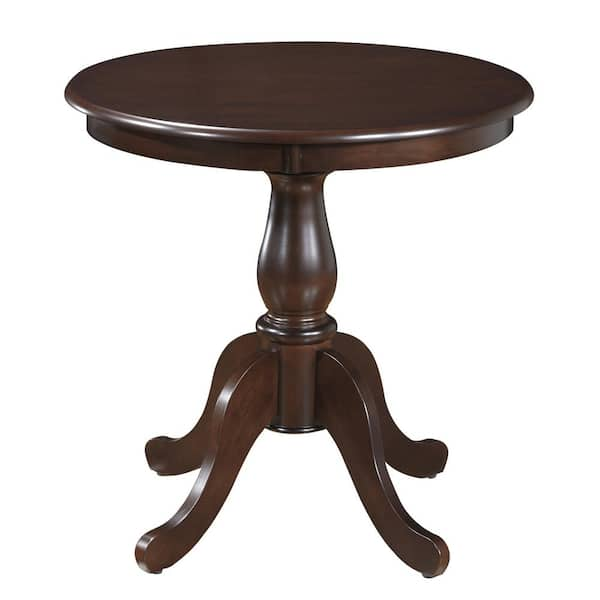 HomeRoots Danielle Walnut Wood 30 in. Pedestal Dining Table (Seats 2)