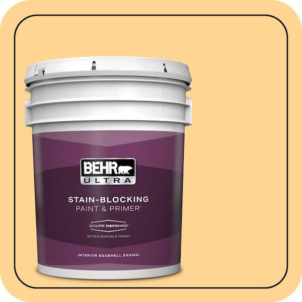 BEHR ULTRA 5 gal. #310B-4 Cornmeal Extra Durable Eggshell Enamel Interior Paint & Primer