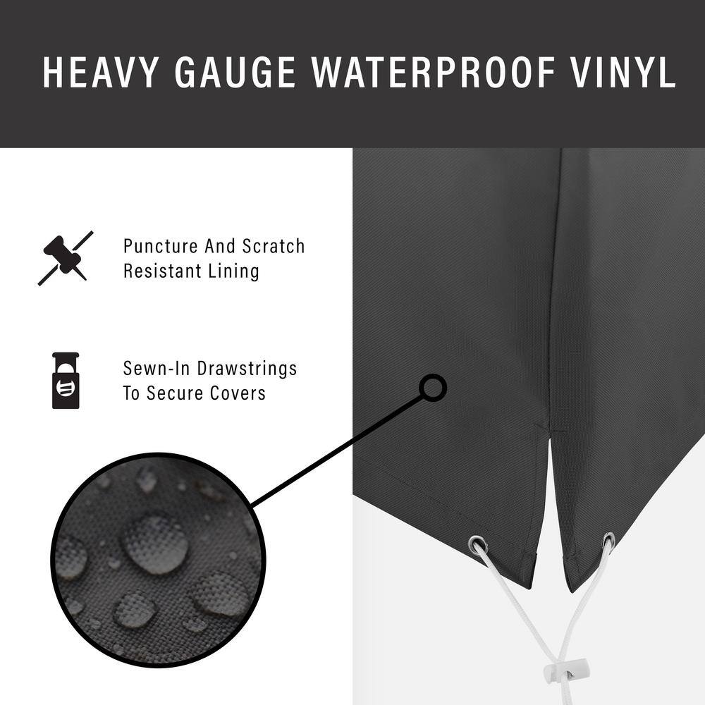 Black Heavy Duty Vinyl Outdoor Furniture Cover Set