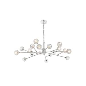 Timeless Home 48 in. 18-Light Chrome And Clear Pendant Light