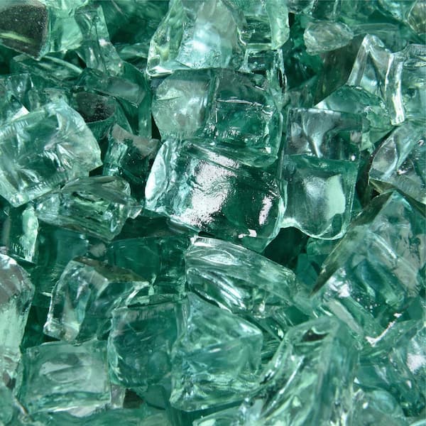 10 lbs. of Tahitian Blue 1/2 in. Semi Reflective Fire Glass Beads