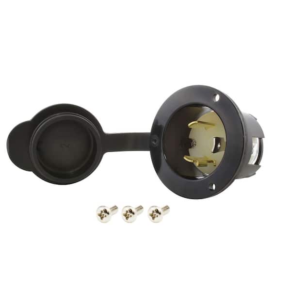 30A 277V L7-30P Power Input Inlet UL and C-UL Listed with Weather Cover