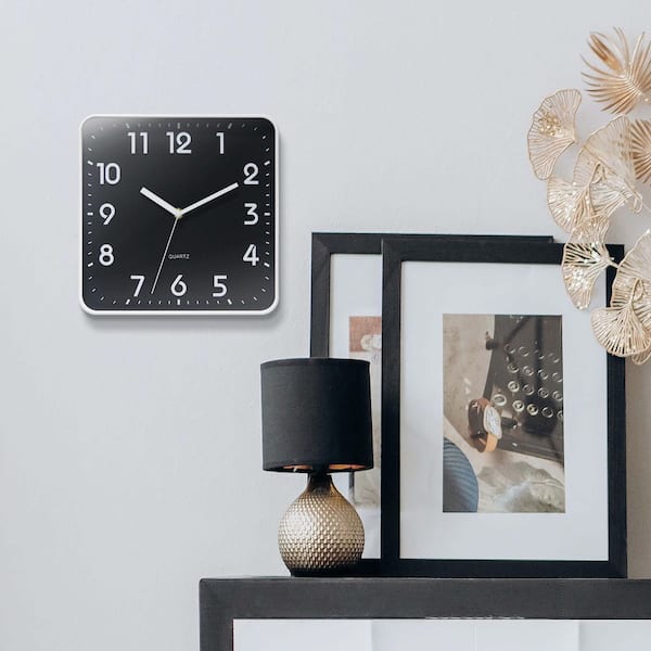 Infinity Instruments St. Mark Square Wall Clock, White, 10 in