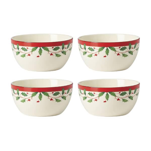 Lenox Holiday 12-Piece Ivory Multi-Colored Porcelain Dinnerware