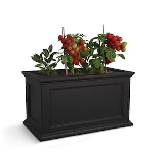 Fairfield 20 in. x 36 in. Self-Watering Black Polyethylene Planter