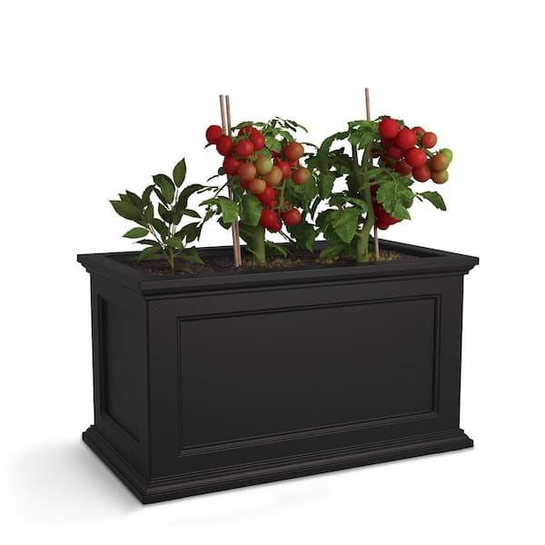 Mayne Fairfield 20 in. x 36 in. Self-Watering Black Polyethylene