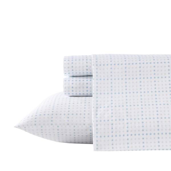Wrangler Star Spangled 3-Piece Medium Blue Cotton Twin Sheet Set