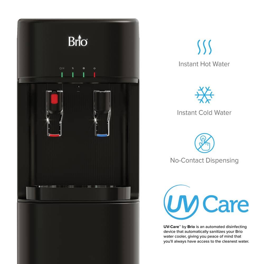 Brio Black Bottleless Water Cooler with 3-Stage Filtration