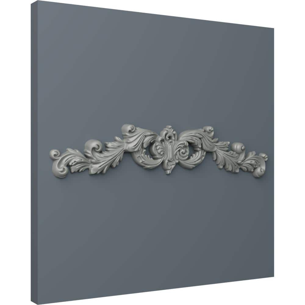 25" Gray Polyurethane Architectural Crown Moulding with Scrolls