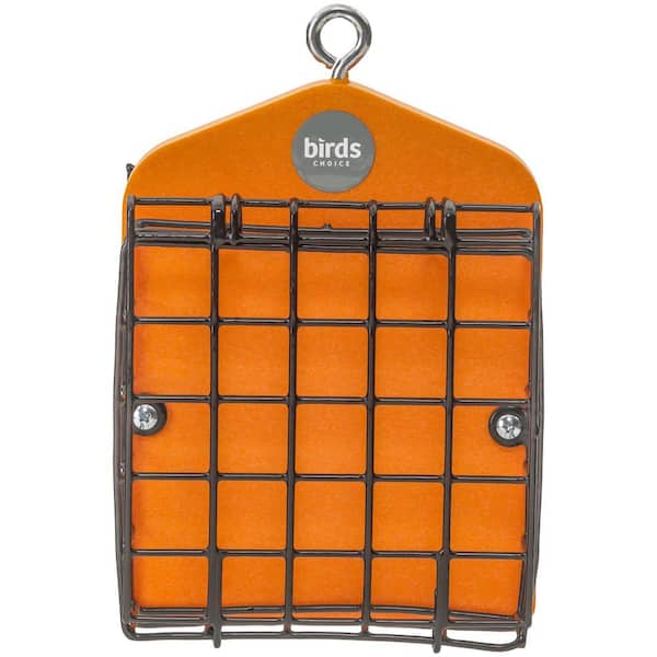 BIRDS choice Suet Feeder for 2-Cakes in Orange Recycled Plastic