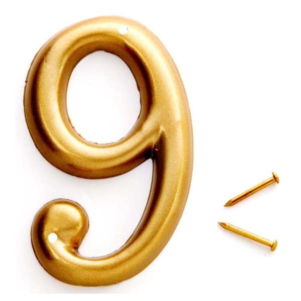 HY-KO 3 in. Gold Aluminum Number-9