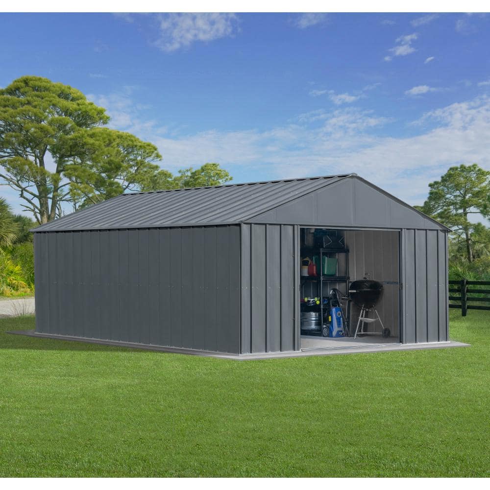 17 ft. Charcoal Steel Storage Shed Kit