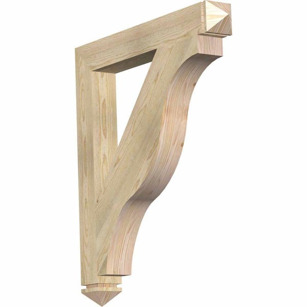 Ekena Millwork 4 in. x 36 in. x 32 in. Douglas Fir Funston Arts and Crafts Rough Sawn Bracket