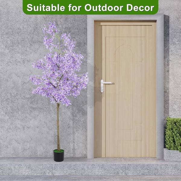 Spring Jasmine Series 6ft Artificial Jasmine Tree in Cement Base