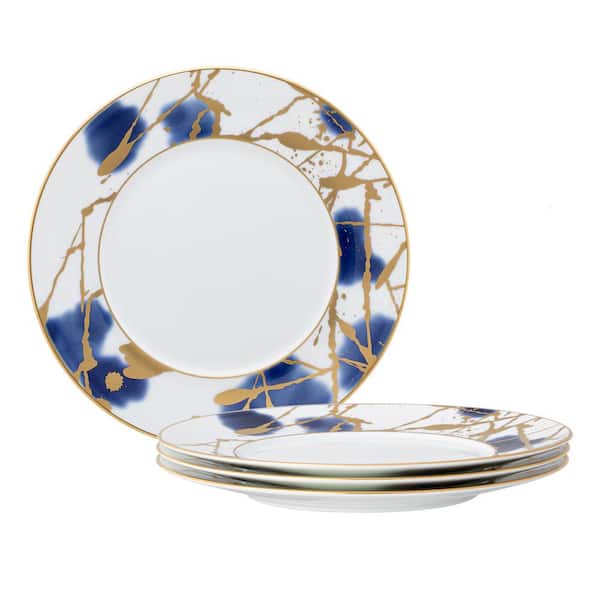 Noritake Jubilant Days Gold 8.75 in. (Gold) Porcelain Salad Plates, (Set of 4)