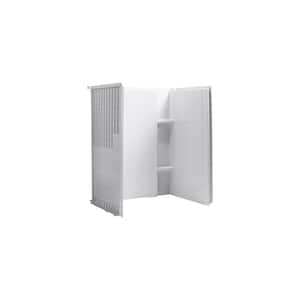 Accord 36 in. x 48 in. x 55-1/8 in. 3-Piece Direct-to-Stud Shower Wall in White