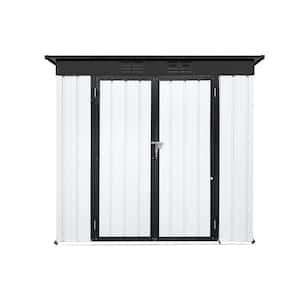6 ft. W x 4 ft. D Metal Outdoor Storage Shed in White and Black (24 sq. ft.)