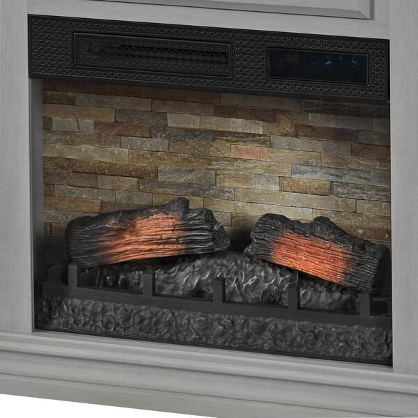 StyleWell Wheaton 31 in. W Freestanding Wooden Infrared Electric Fireplace  in Gray 150458 - The Home Depot