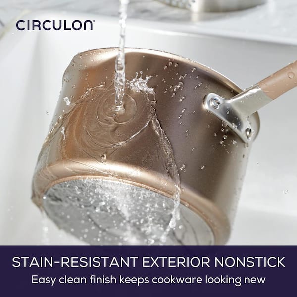 Circulon Premier Professional Bronze 1 QT Quart Pan Pot W/ Spout