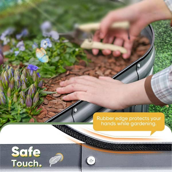 AFAIF - 8 x 2 x 1 ft. Galvanized Raised Garden Bed Kit, Metal Upgraded Modular DIY Galvanized Planter Garden Box for Gardening