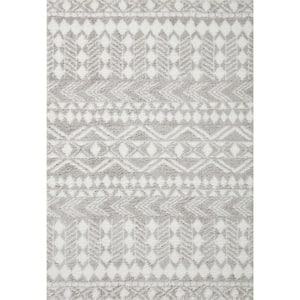 Bliss Micro Shag Ash Grey/White 9 ft. 3 in. x 13 ft. Modern Area Rug